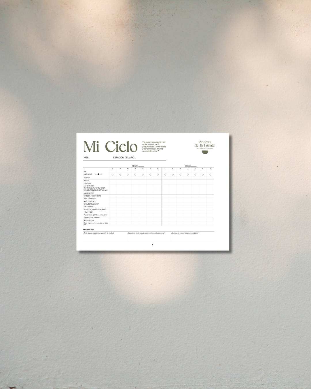 Mis Ciclos - PDF para monitorear integralmente tus ciclos - TABLA QUINCENAL